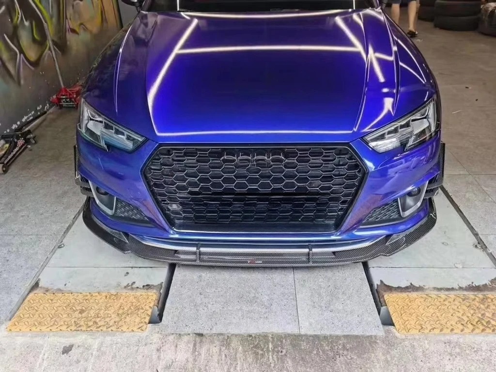 Dry Carbon Fiber High Quality Car Front Bumper Lips Wing Splitter Front Lip for  A4 S4 B9 2017-2019